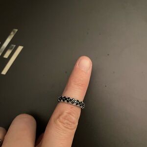 Silver and Black Ring